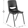 Flash Furniture Hercules Flex Comfort Classroom Stack Chair, Heavy-Duty Construction, Ergonomic Flex Back, Powder-Coated Steel Frame, Fixed Floor Glides, Black(Black)
