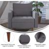 Flash Furniture Hudson Commercial Mid-Century Modern Chair – Dark Gray Faux Linen Upholstery – Buttonless Tufted Seat – Solid Wood Legs(Dark Gray)
