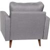 Flash Furniture Hudson Commercial Mid-Century Modern Chair – Dark Gray Faux Linen Upholstery – Buttonless Tufted Seat – Solid Wood Legs(Slate Gray)