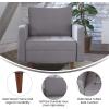 Flash Furniture Hudson Commercial Mid-Century Modern Chair – Dark Gray Faux Linen Upholstery – Buttonless Tufted Seat – Solid Wood Legs(Slate Gray)