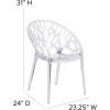 Flash Furniture Jonah 4 Pack Specter Series Transparent Stacking Side Chair(Set of 4)