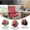 Flash Furniture Kelista Mid-Back Black Mesh Ergonomic Drafting Chair & Waylon Set of 5 Transparent Polyurethane Replacement Wheels for Gaming, Business, and Home Office Chairs(Red Mesh)
