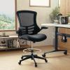 Flash Furniture Kelista Mid-Back Black Mesh Ergonomic Drafting Chair & Waylon Set of 5 Transparent Polyurethane Replacement Wheels for Gaming, Business, and Home Office Chairs(Black Mesh)