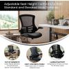 Flash Furniture Kelista Mid-Back Black Mesh Ergonomic Drafting Chair & Waylon Set of 5 Transparent Polyurethane Replacement Wheels for Gaming, Business, and Home Office Chairs(Black Mesh)