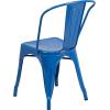Flash Furniture Luke Commercial Grade 4 Pack Blue Metal Indoor-Outdoor Stackable Chair