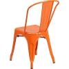 Flash Furniture Luke Commercial Grade 4 Pack Orange Metal Indoor-Outdoor Stackable Chair