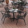 Flash Furniture TLH-ALUM-28SQ-017BK4-GG Lila 27.5” Square Aluminum Indoor-Outdoor Table Set with 4 Slat Back Chairs, Black(Black)