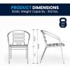 Flash Furniture TLH-ALUM-28SQ-017BK4-GG Lila 27.5” Square Aluminum Indoor-Outdoor Table Set with 4 Slat Back Chairs, Black(Multi Color)