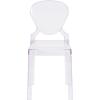 Flash Furniture Theo Ghost Chair with Tear Back in Transparent Crystal(Set of 1)