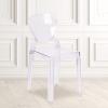 Flash Furniture Theo Ghost Chair with Tear Back in Transparent Crystal(Set of 1)