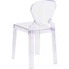 Flash Furniture Theo Ghost Chair with Tear Back in Transparent Crystal(Set of 1)