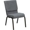 Flash Furniture 4 Pack HERCULES Series 18.5”W Stacking Church Chair in Black Fabric – Silver Vein Frame(Gray Fabric/Gold Vein Frame)