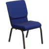 Flash Furniture 4 Pack HERCULES Series 18.5”W Stacking Church Chair in Black Fabric – Silver Vein Frame(Navy Blue Patterned Fabric/Gold Vein Frame)