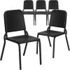 Flash Furniture 5 Pack HERCULES Series Black High Density Stackable Melody Band/Music Chair(Set of 5)