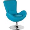Flash Furniture Egg Series White LeatherSoft Side Reception Chair(Aqua Fabric)