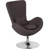 Flash Furniture Egg Series White LeatherSoft Side Reception Chair(Dark Gray Fabric)