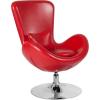 Flash Furniture Egg Series White LeatherSoft Side Reception Chair(Red Leathersoft)