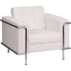 Flash Furniture HERCULES Lesley Series Contemporary White LeatherSoft Chair with Encasing Frame