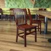 Flash Furniture HERCULES Series School House Back Mahogany Wood Restaurant Chair (Pack of 4)