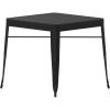 Flash Furniture Helvey Commercial 5 Piece Table and Chairs Set – 4 Black Metal Chairs with Poly Resin Seats – Black 31.5″ Square Table with Poly Resin Top(Contemporary)