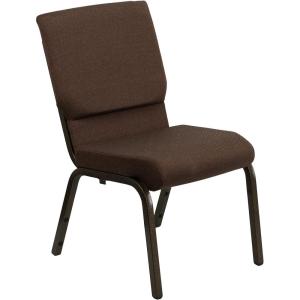 Flash Furniture 4 Pack HERCULES Series 18.5”W Stacking Church Chair in Black Fabric – Silver Vein Frame(Brown Fabric/Gold Vein Frame)