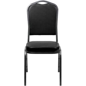 Flash Furniture DC01SVBKVY Vinyl Banquet Chair, Black, 10/Pack (FD-C01-SILVERVEIN-BK-VY-GG)