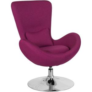 Flash Furniture Egg Series White LeatherSoft Side Reception Chair(Magenta Fabric)