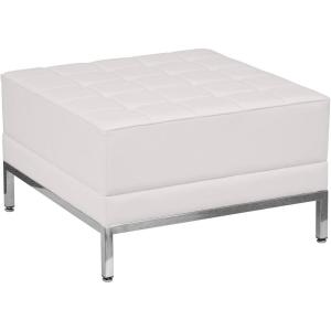 Flash Furniture HERCULES Imagination Series Commercial Grade White LeatherSoft Ottoman