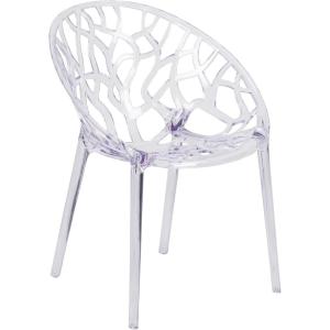 Flash Furniture Jonah 4 Pack Specter Series Transparent Stacking Side Chair(1 Pack)