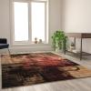 Flash Furniture Caldor Collection 6′ x 9′ Abstract Area Rug – Black and Gray Olefin Facing – Jute Backing – Living Room or Bedroom(6′ x 9′ (Rectangular))