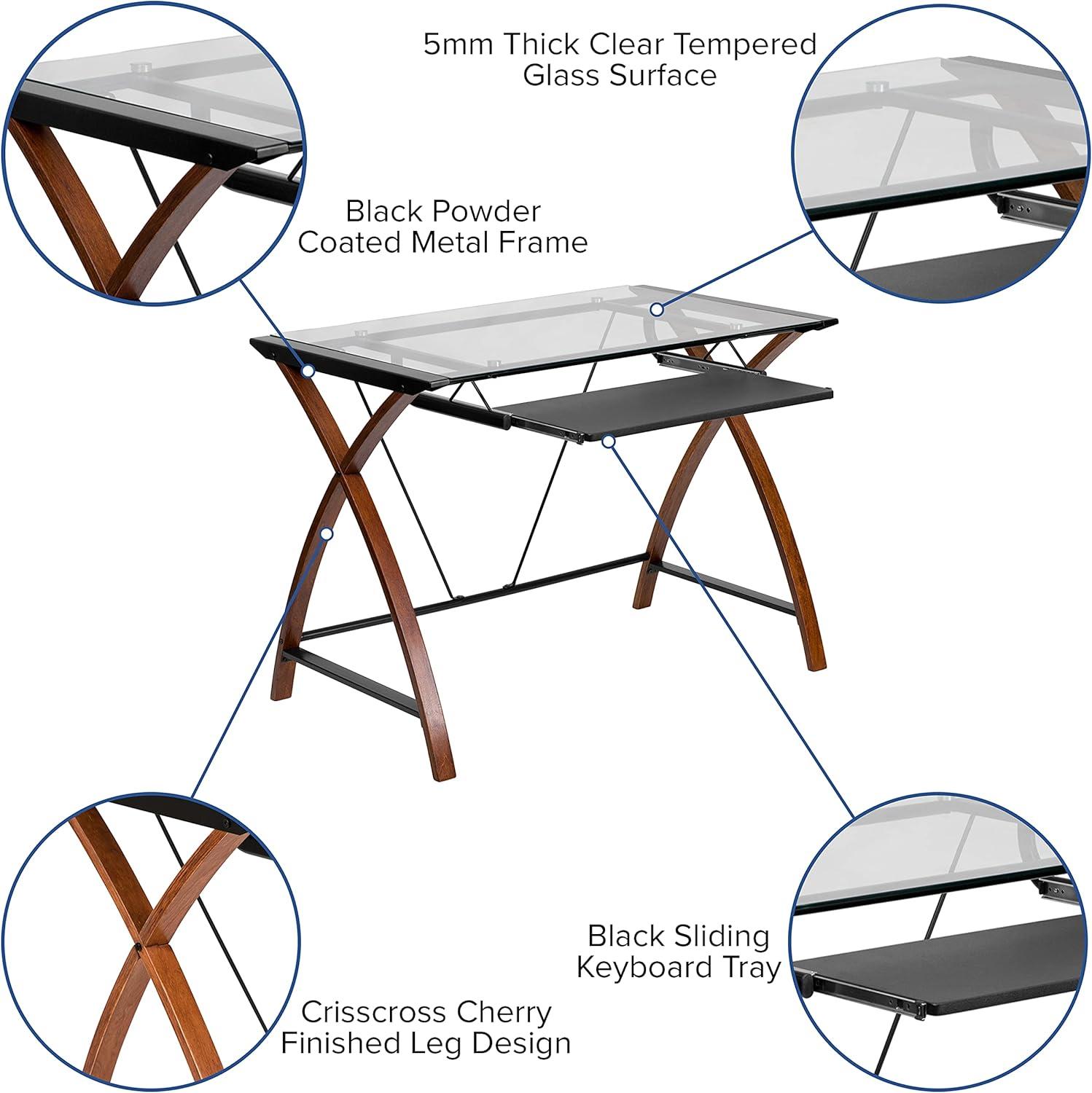 image:imageFlash Furniture Work From Home Kit Adjustable Computer Desk Ergonomic Mesh Office Chair and Locking Mobile Filing Cabinet with Inset HandlesBlack