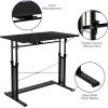 Flash Furniture Work From Home Kit – Adjustable Computer Desk, Ergonomic Mesh Office Chair and Locking Mobile Filing Cabinet with Inset Handles(Black)