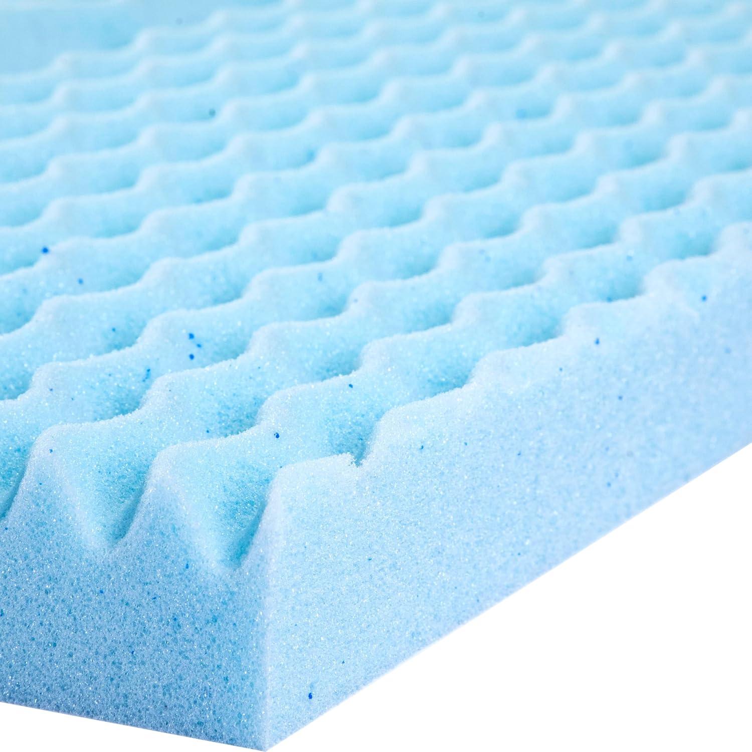 image:imageFlash Furniture Capri Comfortable Sleep MemoryFoam Topper Lavender Infused Mattress Topper Ventilated Design CertiPURUS Certified Foam 3 King PurpleBlue