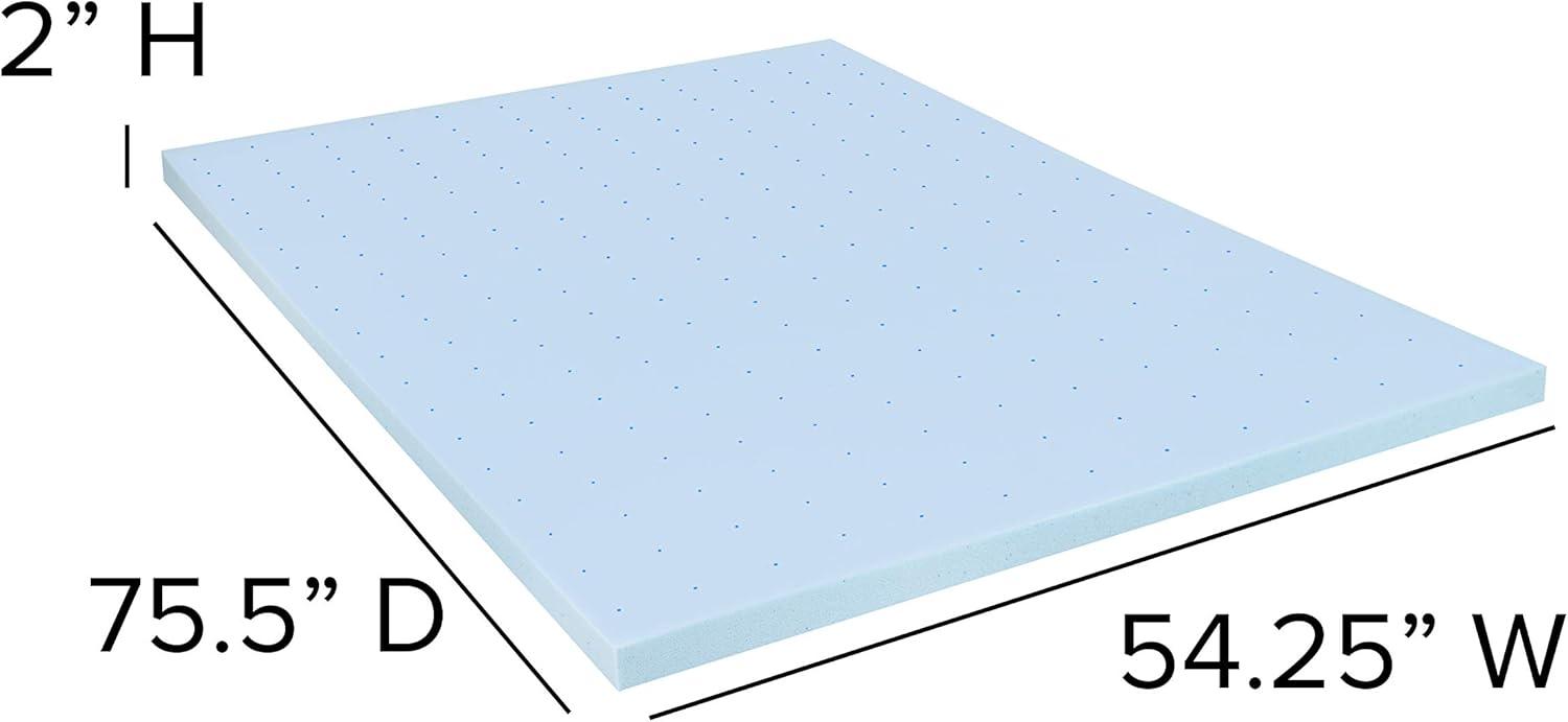 image:imageFlash Furniture Capri Comfortable Sleep MemoryFoam Topper Lavender Infused Mattress Topper Ventilated Design CertiPURUS Certified Foam 3 King PurpleBlue