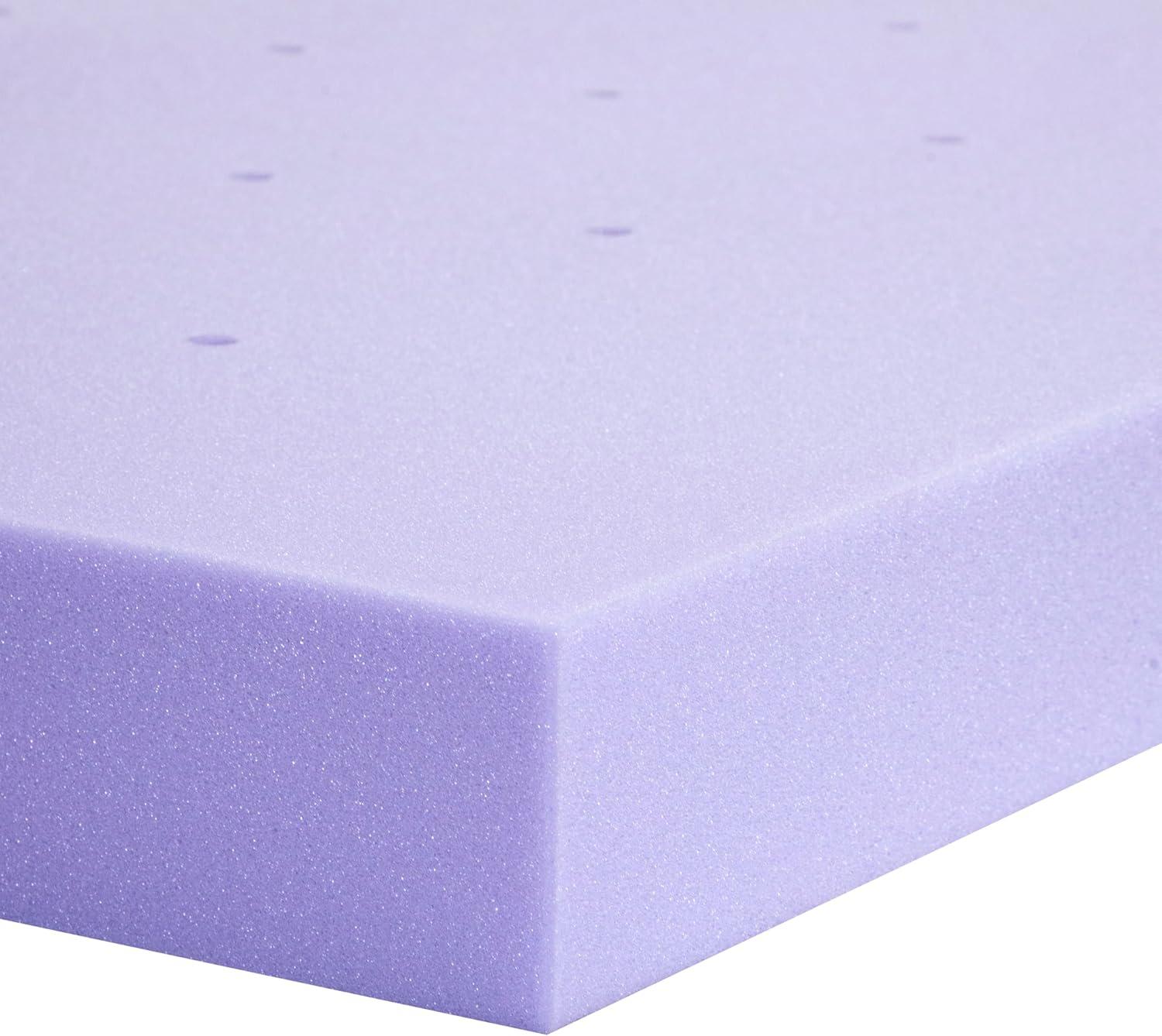 image:imageFlash Furniture Capri Comfortable Sleep MemoryFoam Topper Lavender Infused Mattress Topper Ventilated Design CertiPURUS Certified Foam 3 King PurplePurple