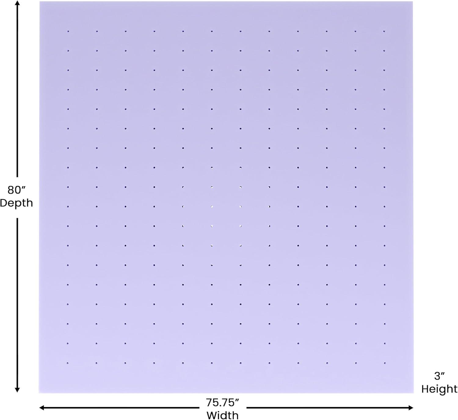 image:imageFlash Furniture Capri Comfortable Sleep MemoryFoam Topper Lavender Infused Mattress Topper Ventilated Design CertiPURUS Certified Foam 3 King PurplePurple