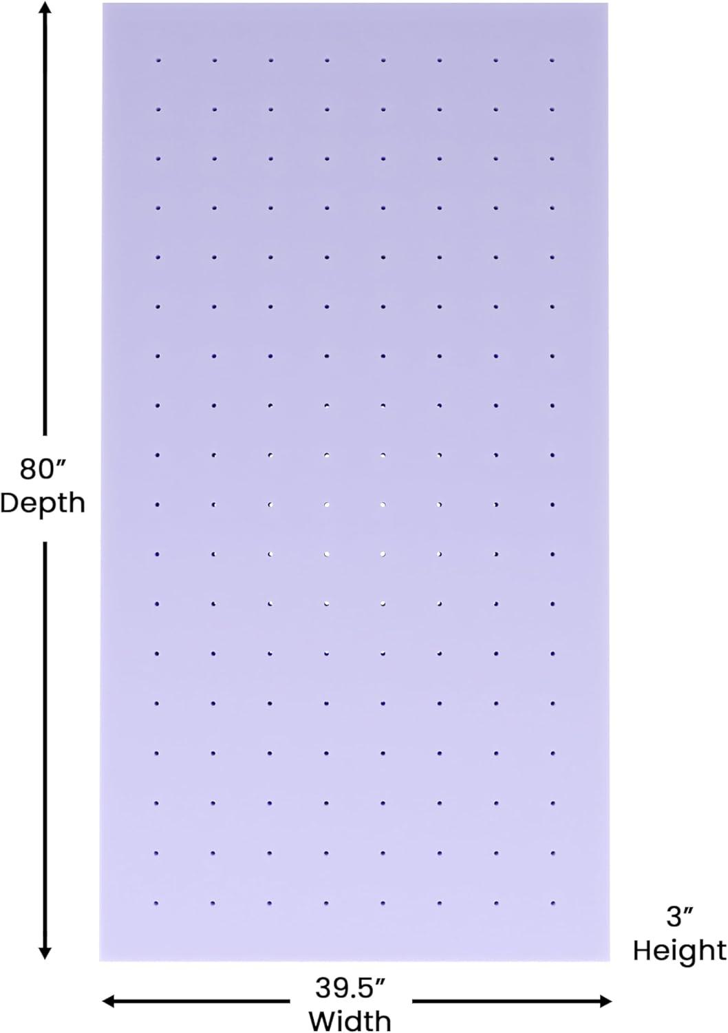 image:imageFlash Furniture Capri Comfortable Sleep MemoryFoam Topper Lavender Infused Mattress Topper Ventilated Design CertiPURUS Certified Foam 3 King PurplePurple