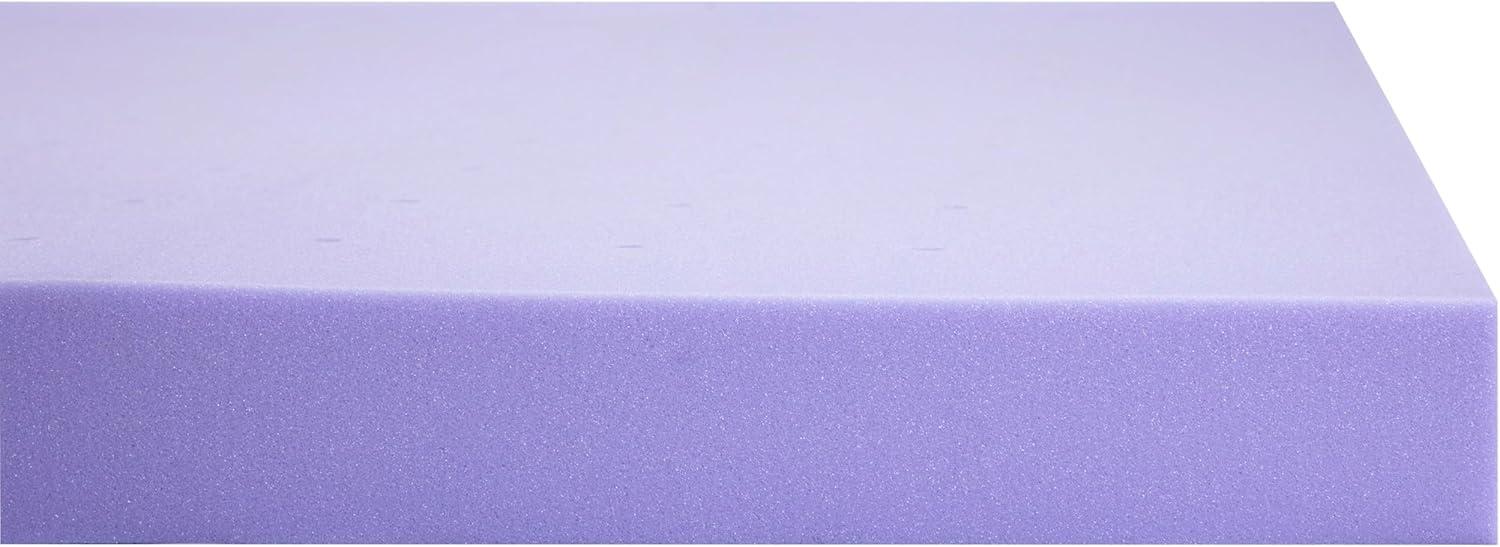 image:imageFlash Furniture Capri Comfortable Sleep MemoryFoam Topper Lavender Infused Mattress Topper Ventilated Design CertiPURUS Certified Foam 3 King PurplePurple