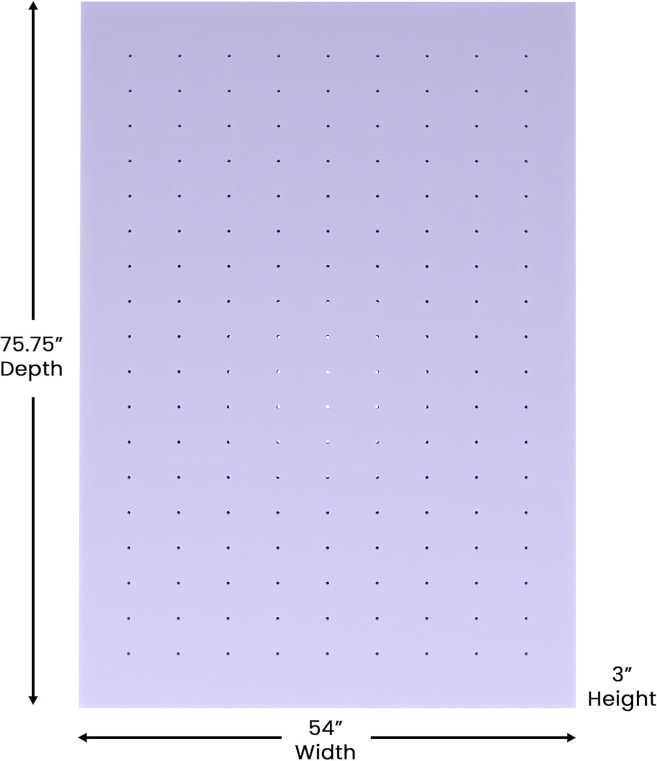 image:imageFlash Furniture Capri Comfortable Sleep MemoryFoam Topper Lavender Infused Mattress Topper Ventilated Design CertiPURUS Certified Foam 3 King PurplePurple