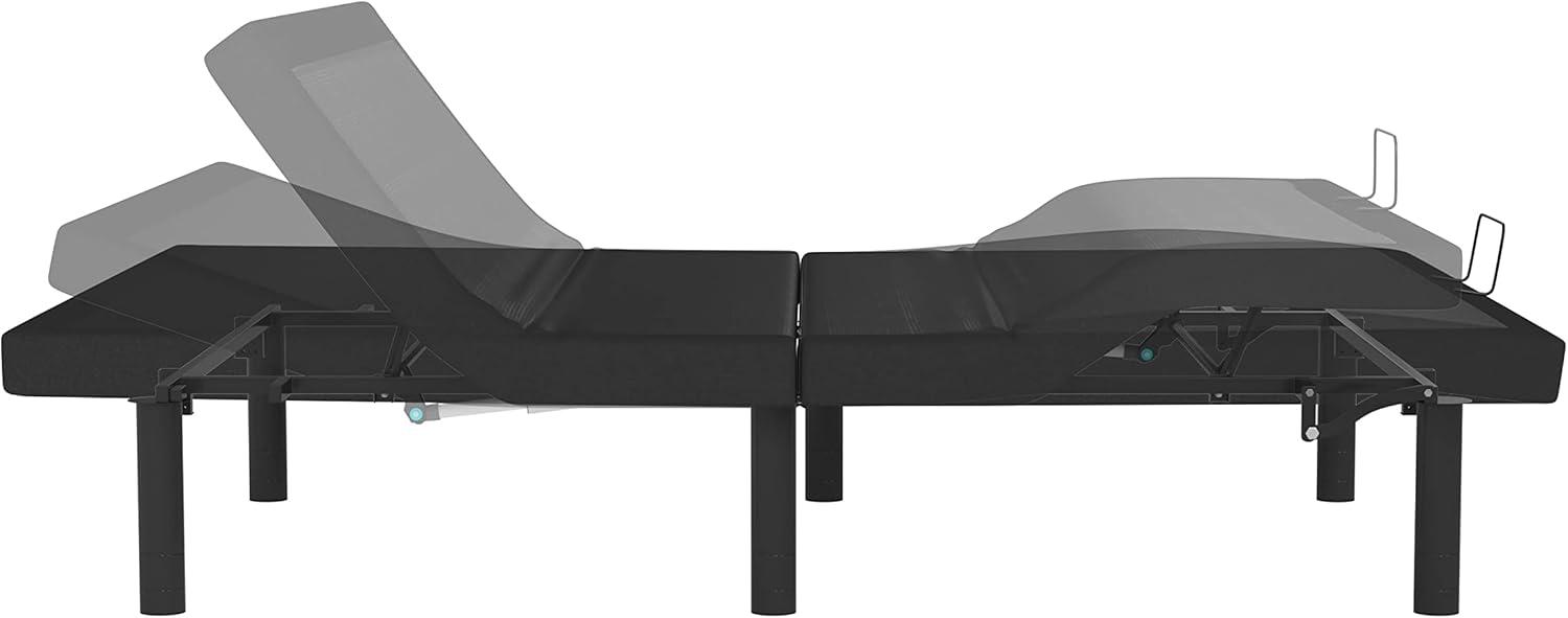 image:imageFlash Furniture Selene Adjustable Bed BaseBlack AntiSkid UpholsteryHeight Adjustable LegsProgrammable Wireless RemoteIndependent HeadFoot InclineTwin XLFull