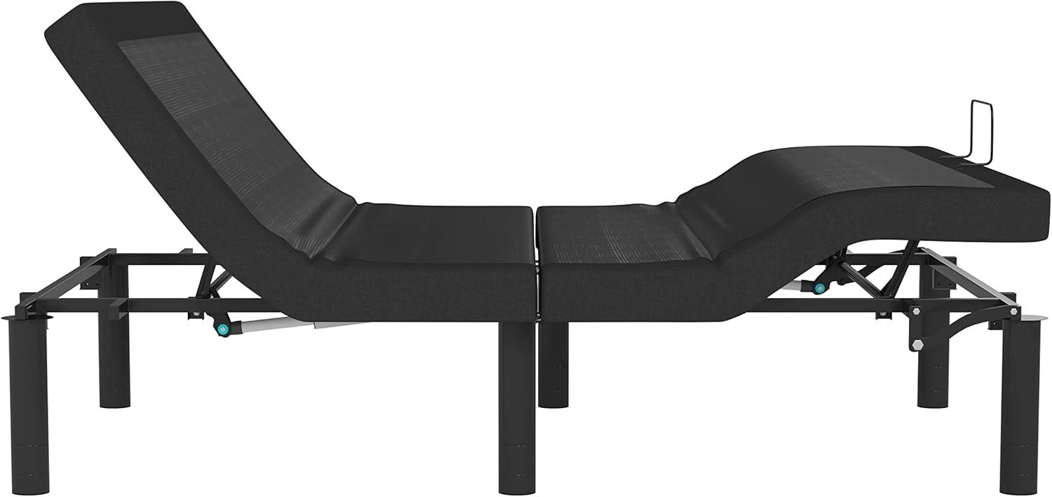 image:imageFlash Furniture Selene Adjustable Bed BaseBlack AntiSkid UpholsteryHeight Adjustable LegsProgrammable Wireless RemoteIndependent HeadFoot InclineTwin XLFull