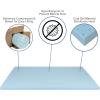 Flash Furniture Capri Comfortable Sleep Memory-Foam Topper, Lavender Infused Mattress Topper, Ventilated Design, CertiPUR-US Certified Foam, 3″, King, Purple(Blue)