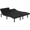 Flash Furniture Selene Adjustable Bed Base-Black Anti-Skid Upholstery-Height Adjustable Legs-Programmable Wireless Remote-Independent Head/Foot Incline-Twin XL(Split King)