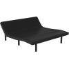 Flash Furniture Selene Adjustable Bed Base-Black Anti-Skid Upholstery-Height Adjustable Legs-Programmable Wireless Remote-Independent Head/Foot Incline-Twin XL(King)