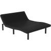 Flash Furniture Selene Adjustable Bed Base-Black Anti-Skid Upholstery-Height Adjustable Legs-Programmable Wireless Remote-Independent Head/Foot Incline-Twin XL(Queen)