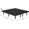 Flash Furniture Selene Adjustable Bed Base-Black Anti-Skid Upholstery-Height Adjustable Legs-Programmable Wireless Remote-Independent Head/Foot Incline-Twin XL(Split King)