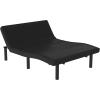 Flash Furniture Selene Adjustable Bed Base-Black Anti-Skid Upholstery-Height Adjustable Legs-Programmable Wireless Remote-Independent Head/Foot Incline-Twin XL(Full)