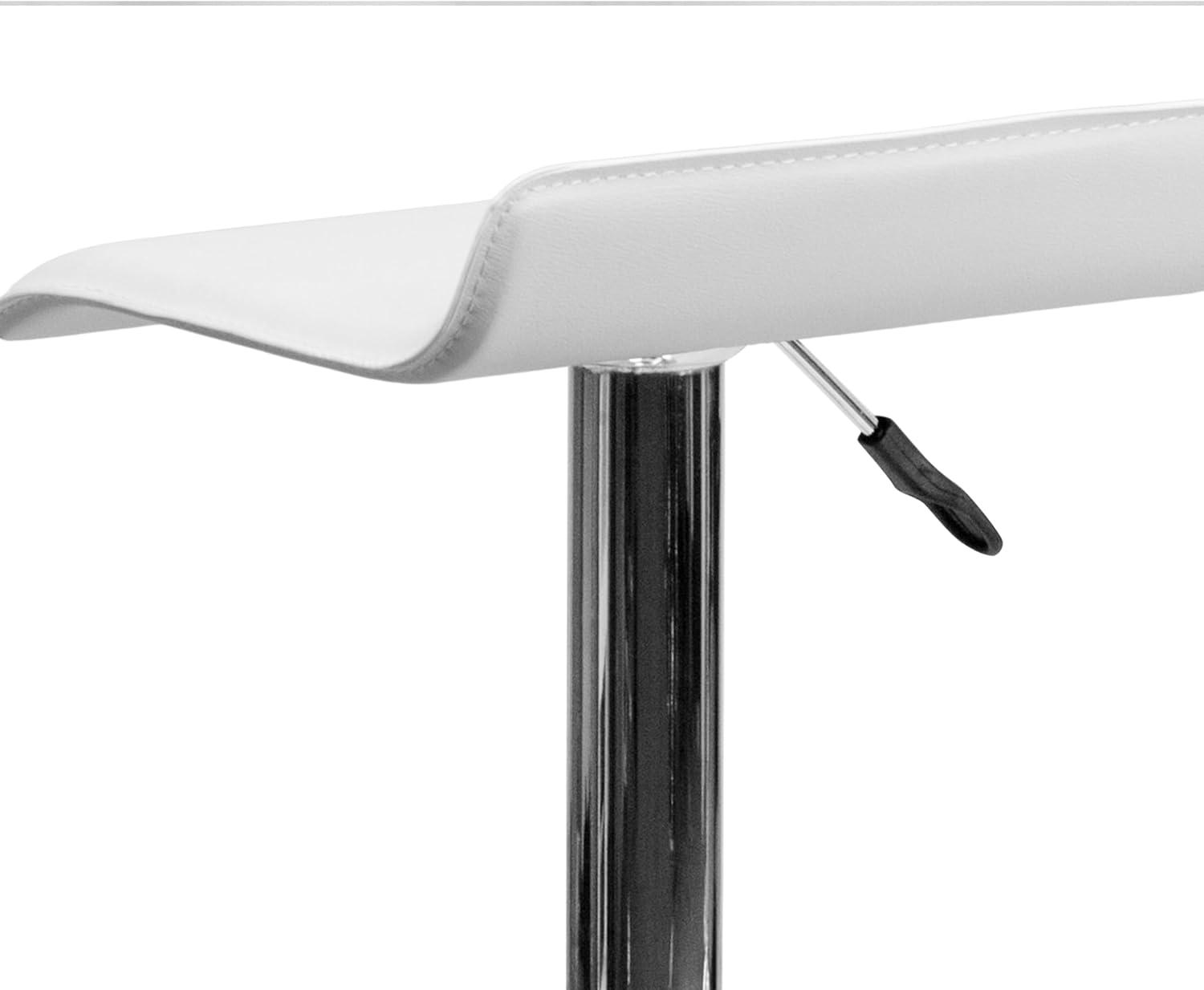 image:imageFlash Furniture Contemporary Brown Vinyl Adjustable Height Barstool with Solid Wave Seat and Chrome Base
