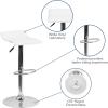 Flash Furniture Contemporary Brown Vinyl Adjustable Height Barstool with Solid Wave Seat and Chrome Base