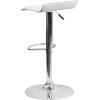 Flash Furniture Contemporary Brown Vinyl Adjustable Height Barstool with Solid Wave Seat and Chrome Base